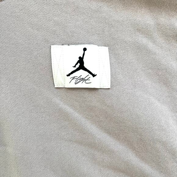Nike Jordan Loose Fit Crop Hoodie Grey M | Jumpman Flight Logo | 100% Cotton - Picture 9 of 9